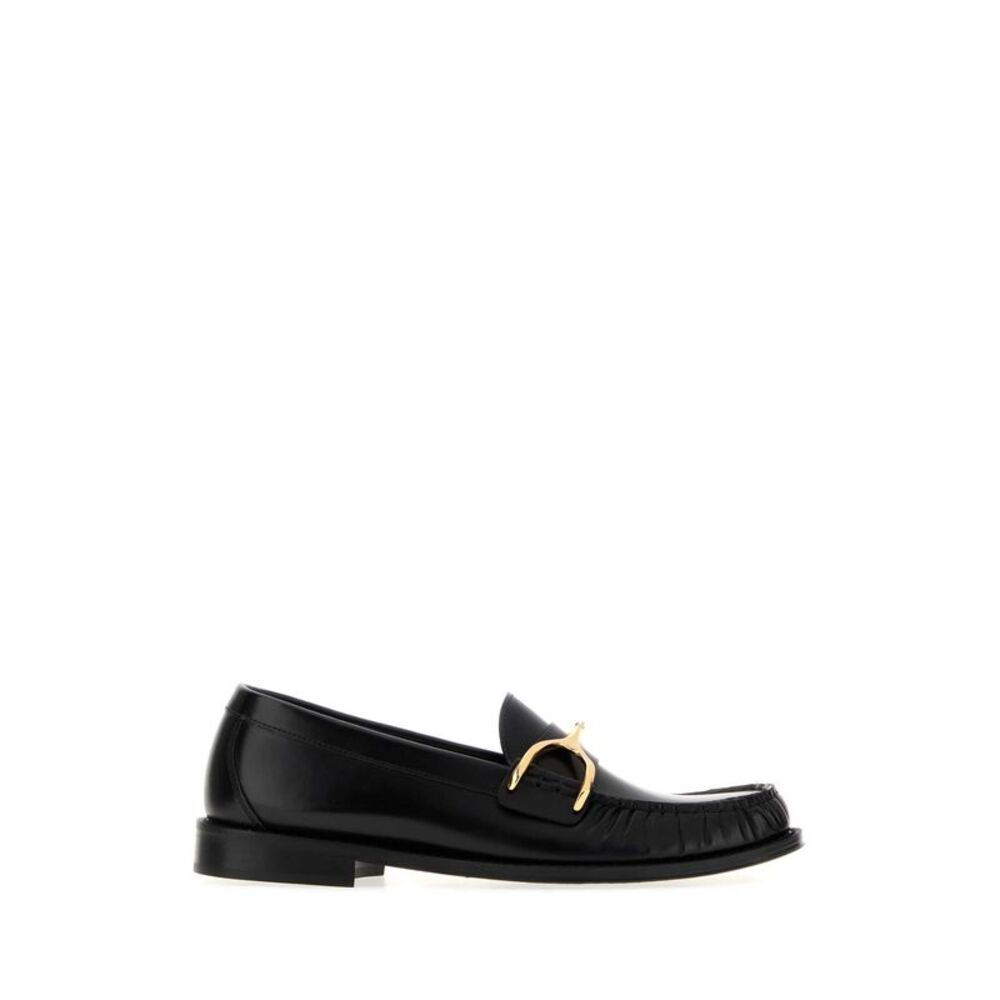 Alexander Mcqueen Men Black Leather Wishbone Loafers